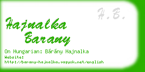 hajnalka barany business card