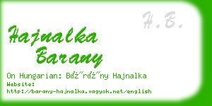 hajnalka barany business card